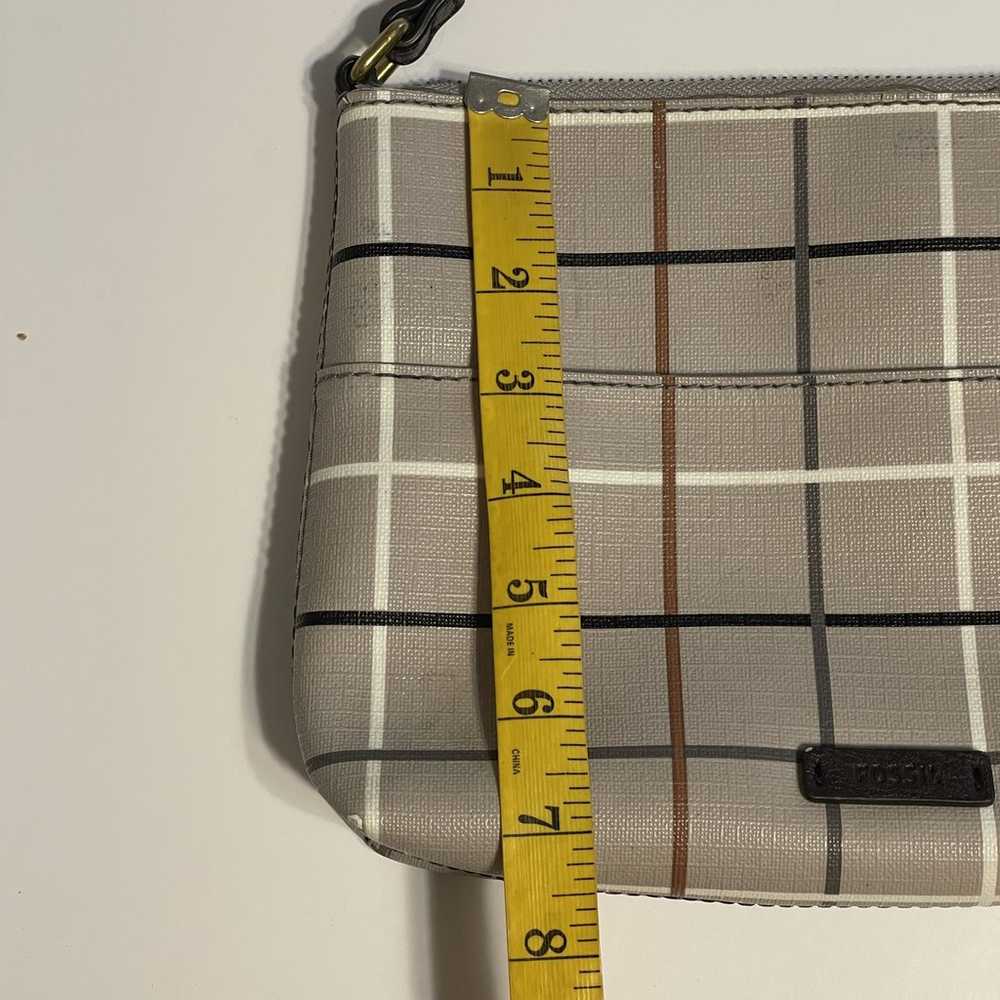 Fossil Gray Plaid Fiona Crossbody Bag Womens Key … - image 11