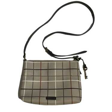 Fossil Gray Plaid Fiona Crossbody Bag Womens Key … - image 1