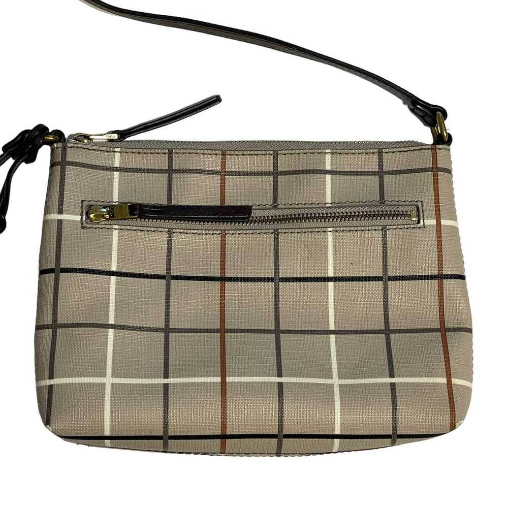 Fossil Gray Plaid Fiona Crossbody Bag Womens Key … - image 2