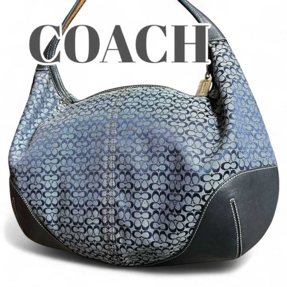 COACH Mini Signature One Shoulder Canvas Leather … - image 12