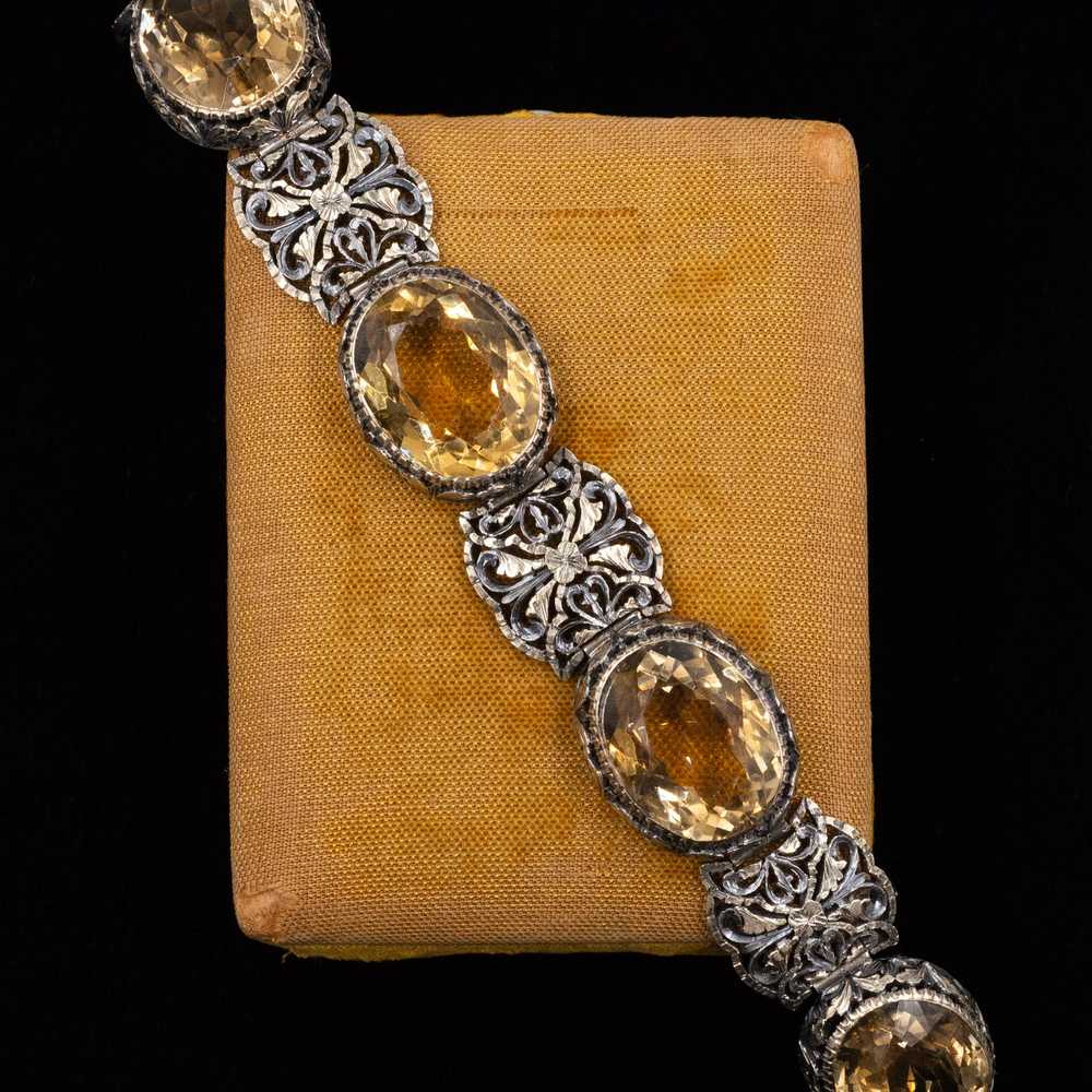 Victorian Citrine Panel Bracelet c1870 - image 1