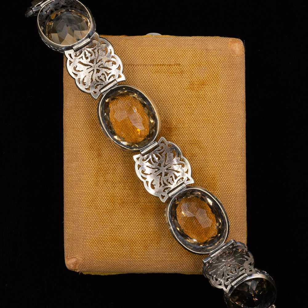 Victorian Citrine Panel Bracelet c1870 - image 2