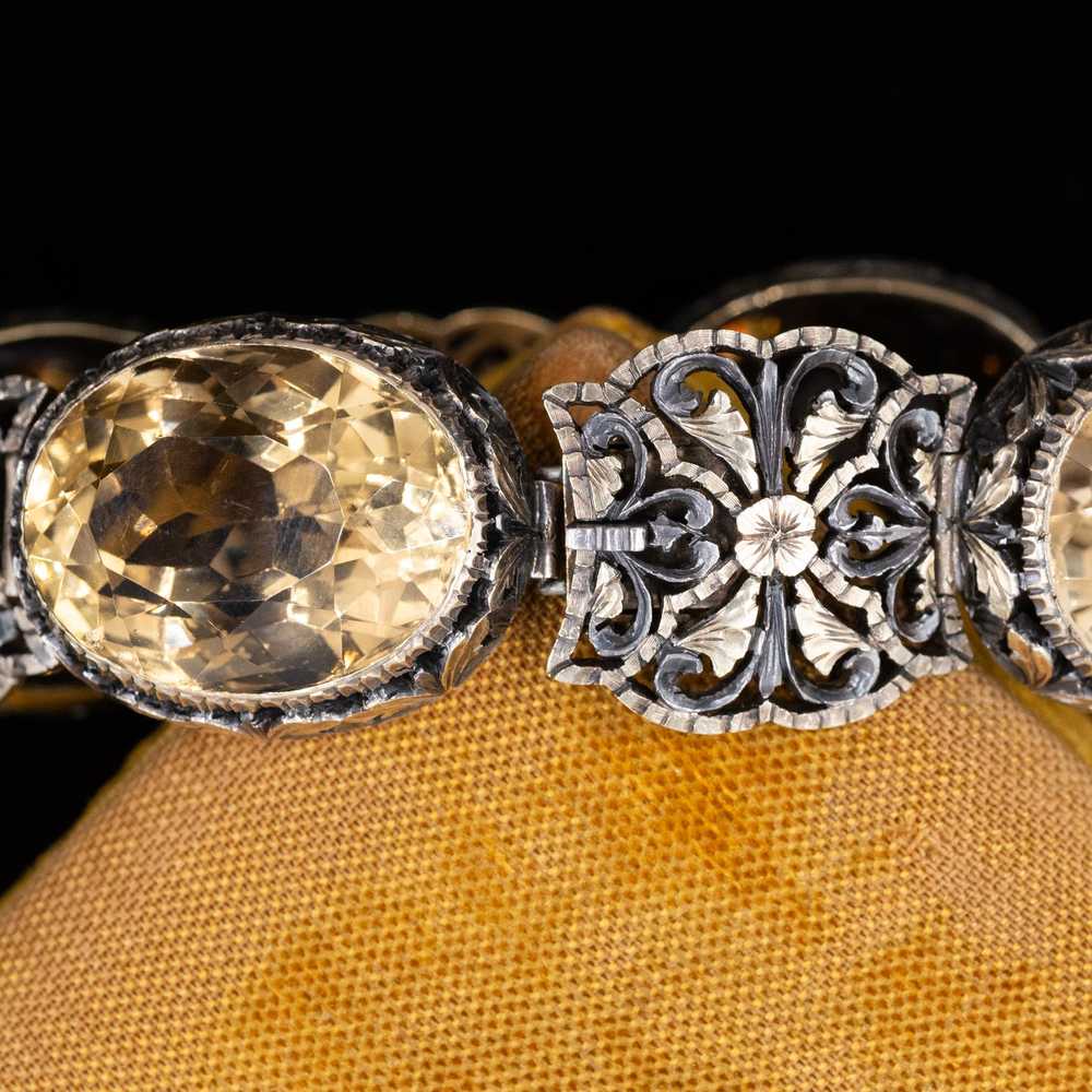 Victorian Citrine Panel Bracelet c1870 - image 4