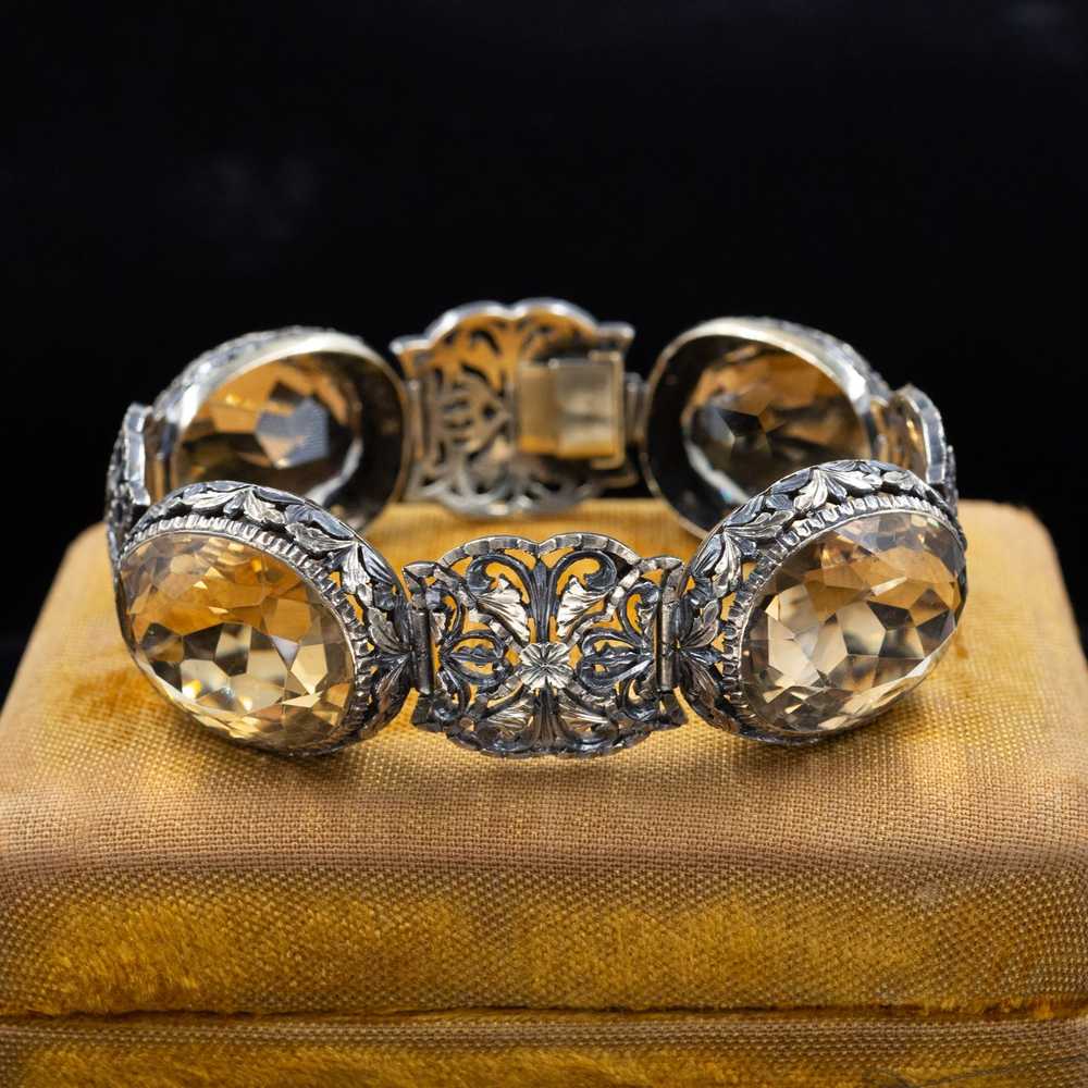 Victorian Citrine Panel Bracelet c1870 - image 5