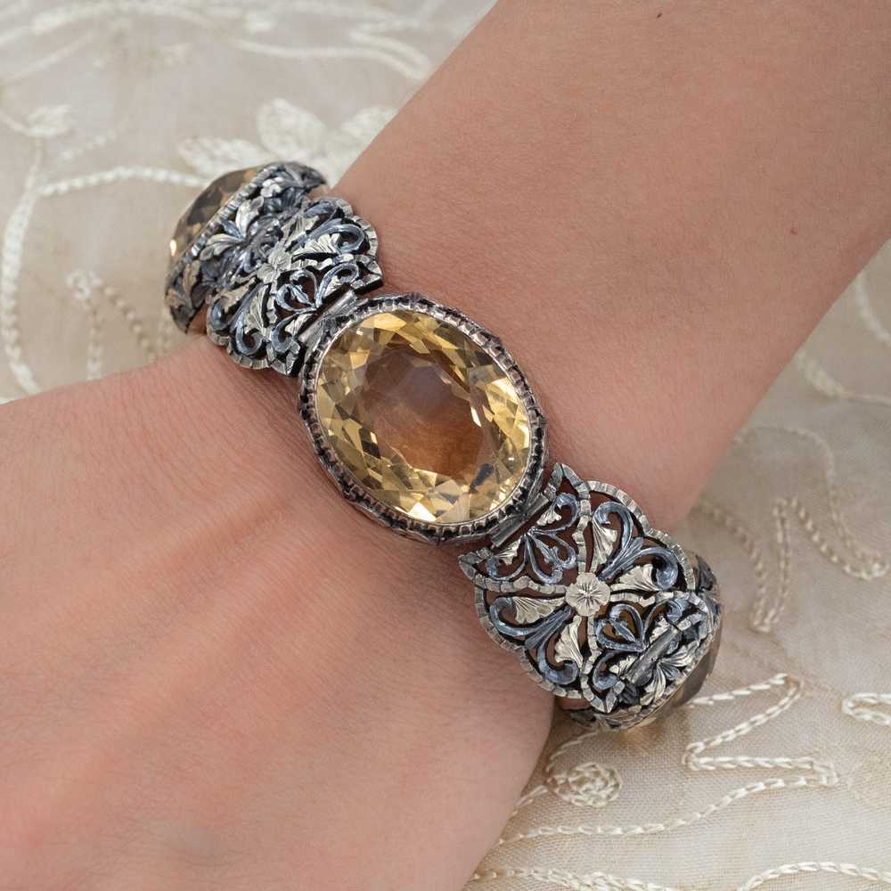 Victorian Citrine Panel Bracelet c1870 - image 8