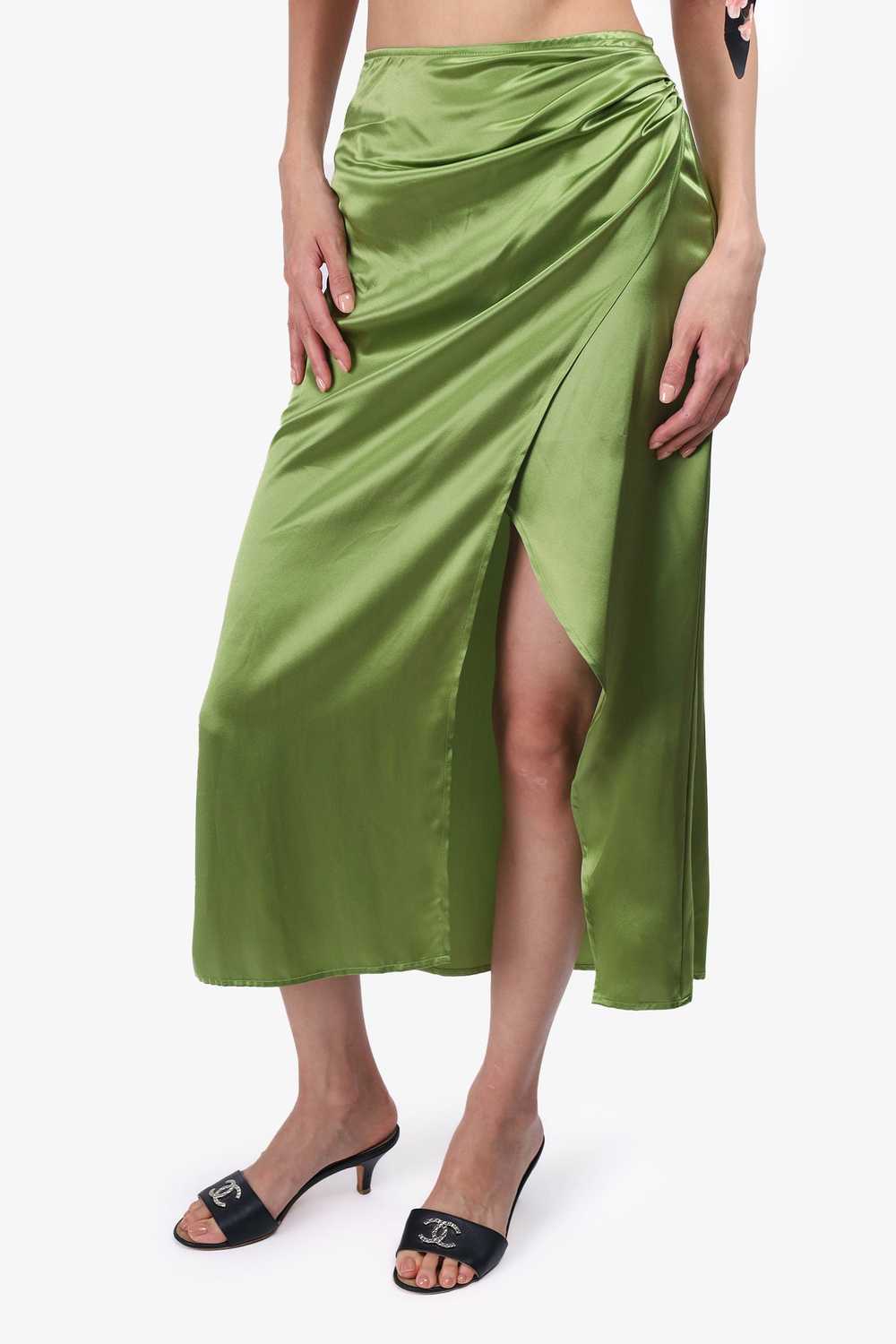 Reformation Green Silk 'Sabine' Skirt Size 0 - image 3