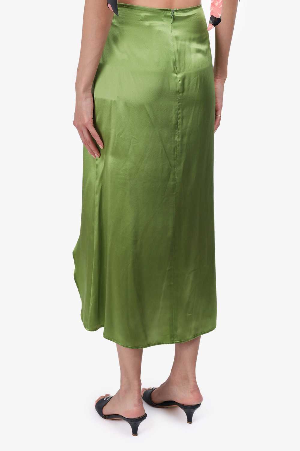 Reformation Green Silk 'Sabine' Skirt Size 0 - image 4