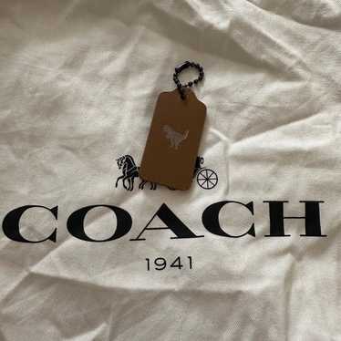 Coach Rexy Brown Leather Keychain Bag Hang Tag - image 1