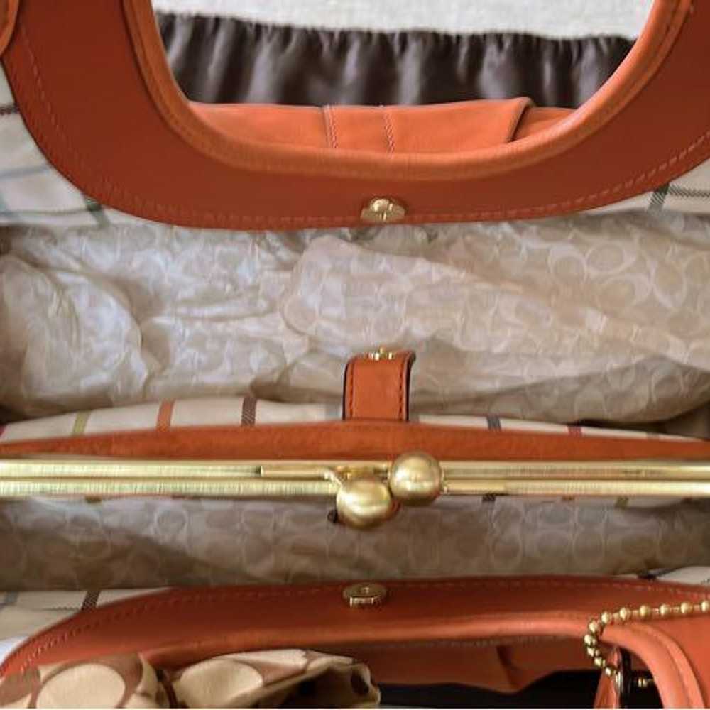 COACH orange leather handbag - image 3