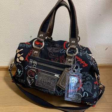 COACH hotsell Poppy Black Graffiti Handbag