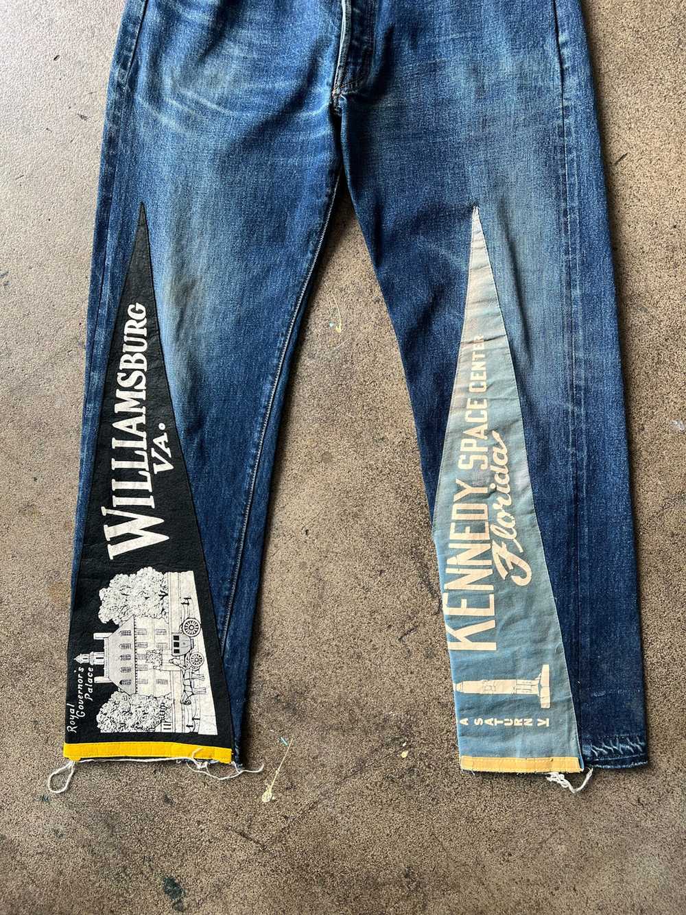 1990s Levi's LVC Big E Pennant Jeans 35"x 32" - image 3