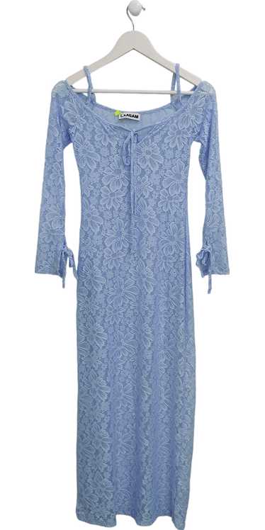 Laagam Blue Lace Off The Shoulder Maxi Dress UK S