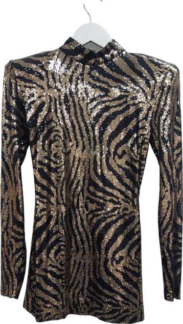 Francesca Couture Metallic Seqinned Animal Print M