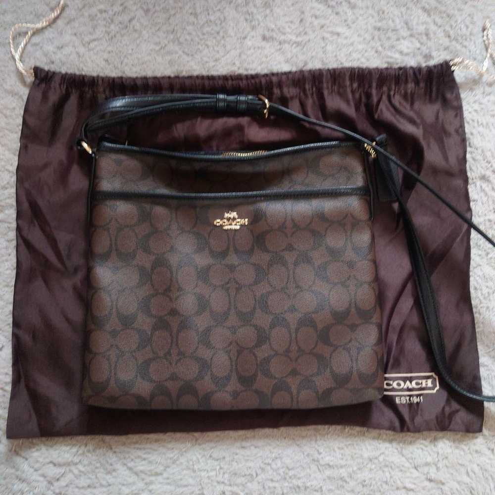 COACH Shoulder Bag Brown with Dust Bag - image 1