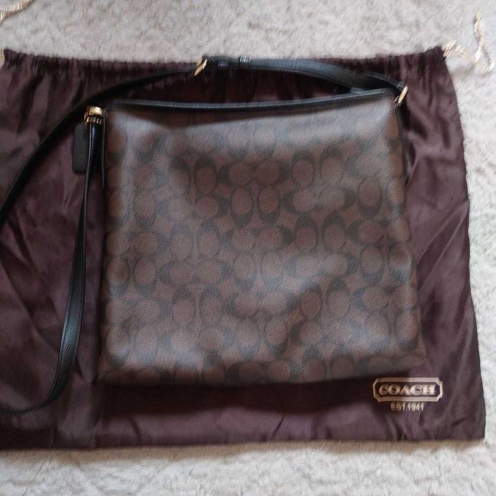 COACH Shoulder Bag Brown with Dust Bag - image 2