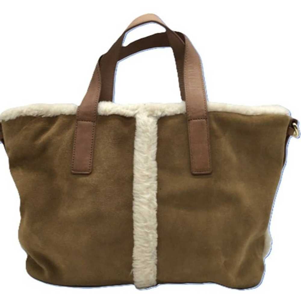 UGG Shoulder Bag Pouch Set Brown Suede White Wool… - image 3