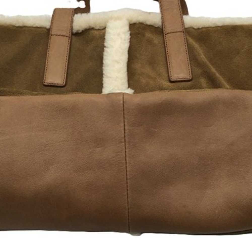 UGG Shoulder Bag Brown Suede White Wool Trim 3 Se… - image 7