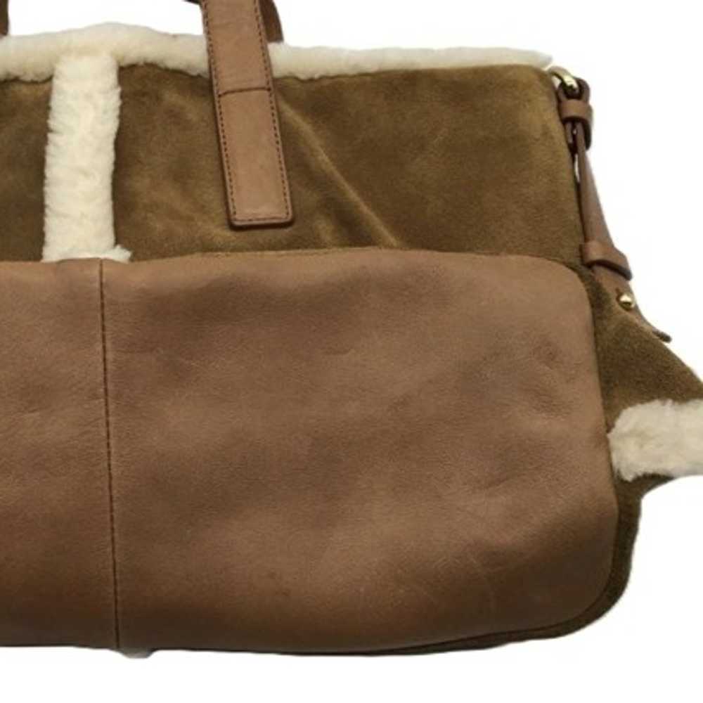 UGG Shoulder Bag Pouch Set Brown Suede White Wool… - image 8