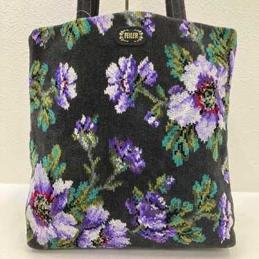 1394 Feiler Shannon Purple Floral Tote Bag in Exce