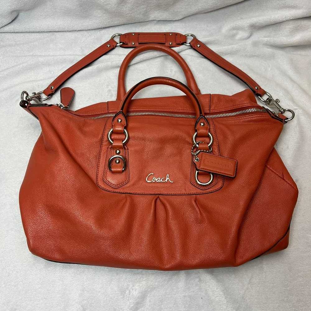 Coach Ashley Leather Satchel 2011 F15447 - Gerani… - image 1