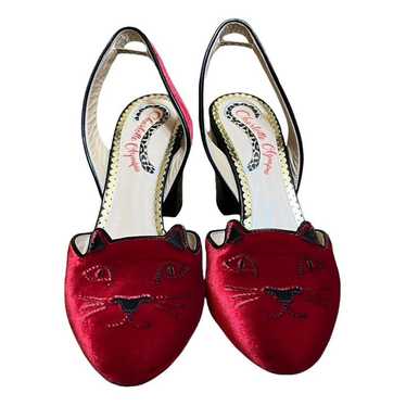 Charlotte Olympia Kitty velvet heels