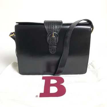 10D387/Bally/Shoulder Bag/Crocodile Embossed/Leath