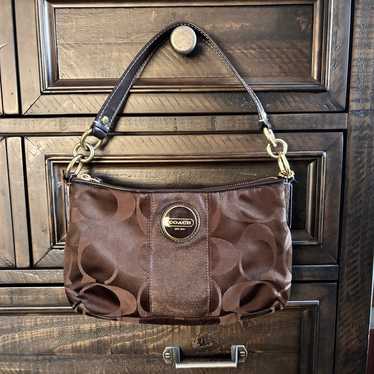 Vintage Coach Brown Y2K Signature Shoulder Bag