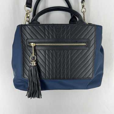 Karl Lagerfeld Paris Misto Black Leather and Blue… - image 1