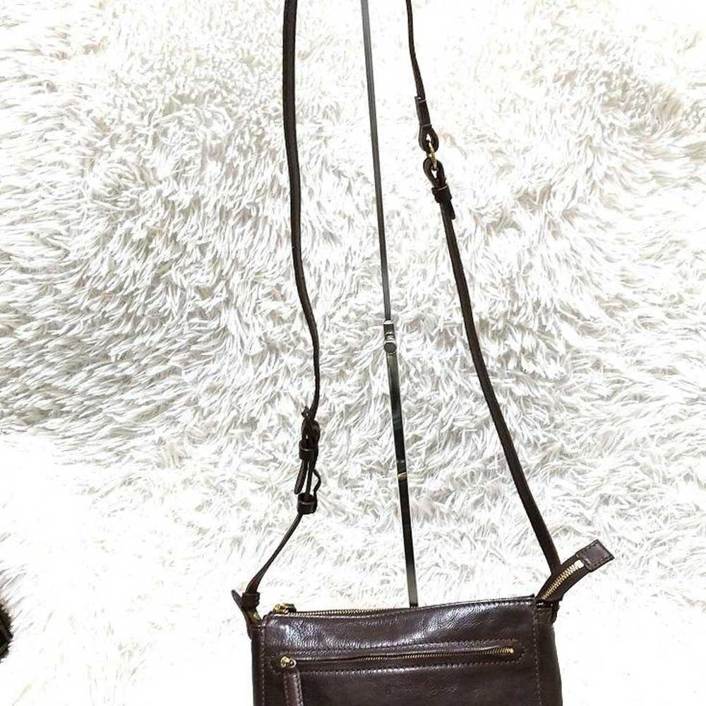 Genten shoulder bag, leather, dark brown. - image 2