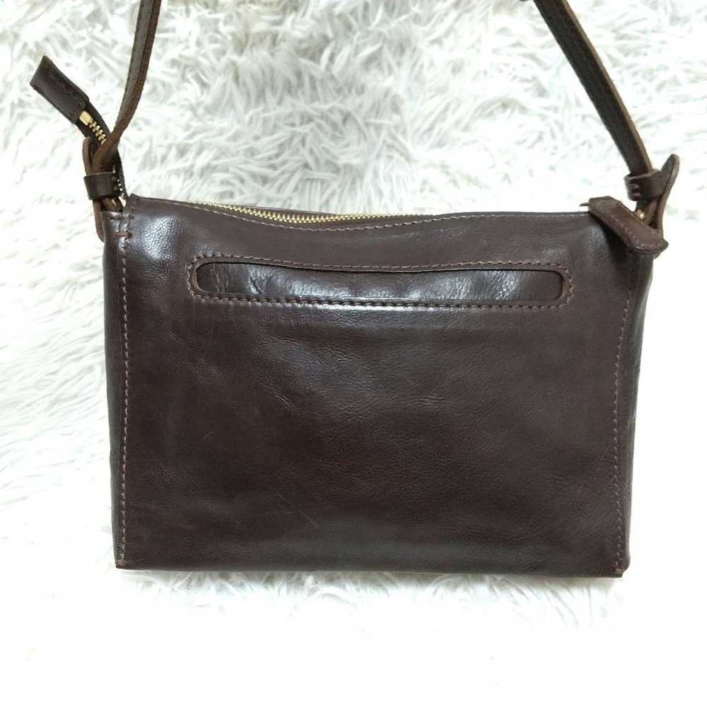 Genten shoulder bag, leather, dark brown. - image 5