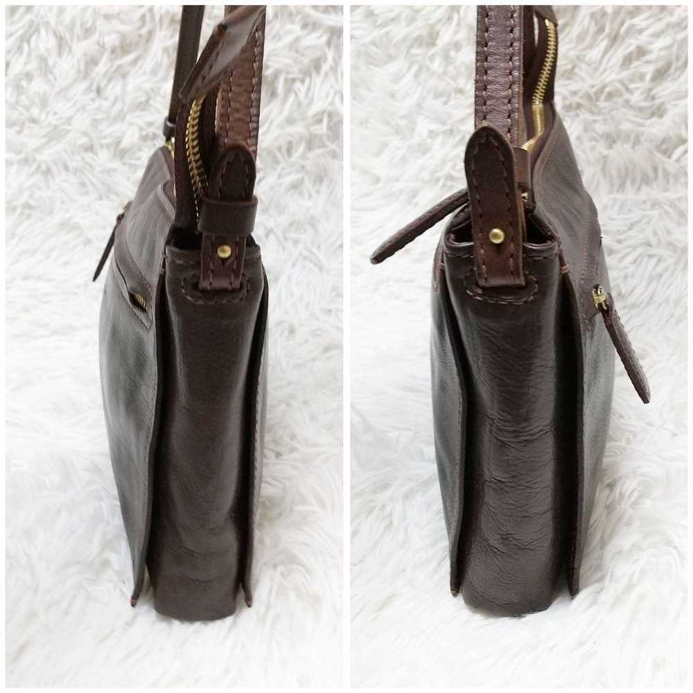 Genten shoulder bag, leather, dark brown. - image 6