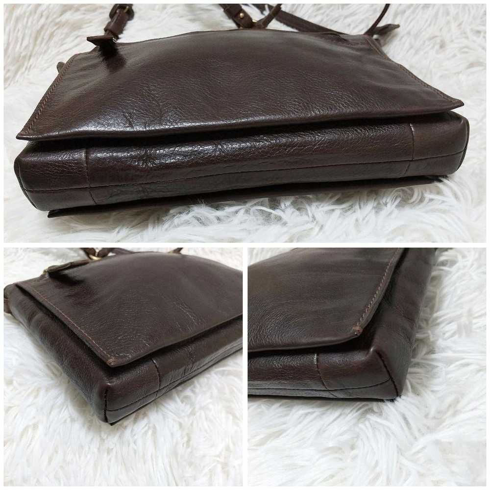 Genten shoulder bag, leather, dark brown. - image 7