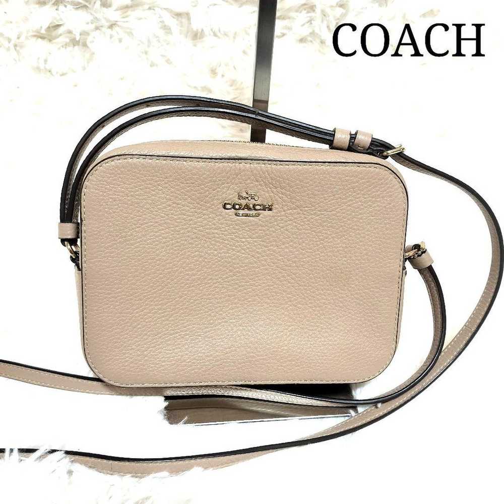 Coach shoulder bag, camera bag, beige leather. - image 1