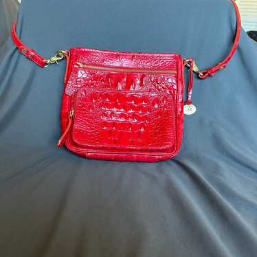 Brahmin Jody Red Embossed Croc Leather Crossbody … - image 1