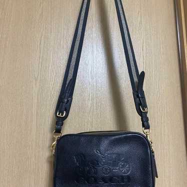 COACH Shoulder Bag Black Leather - image 1