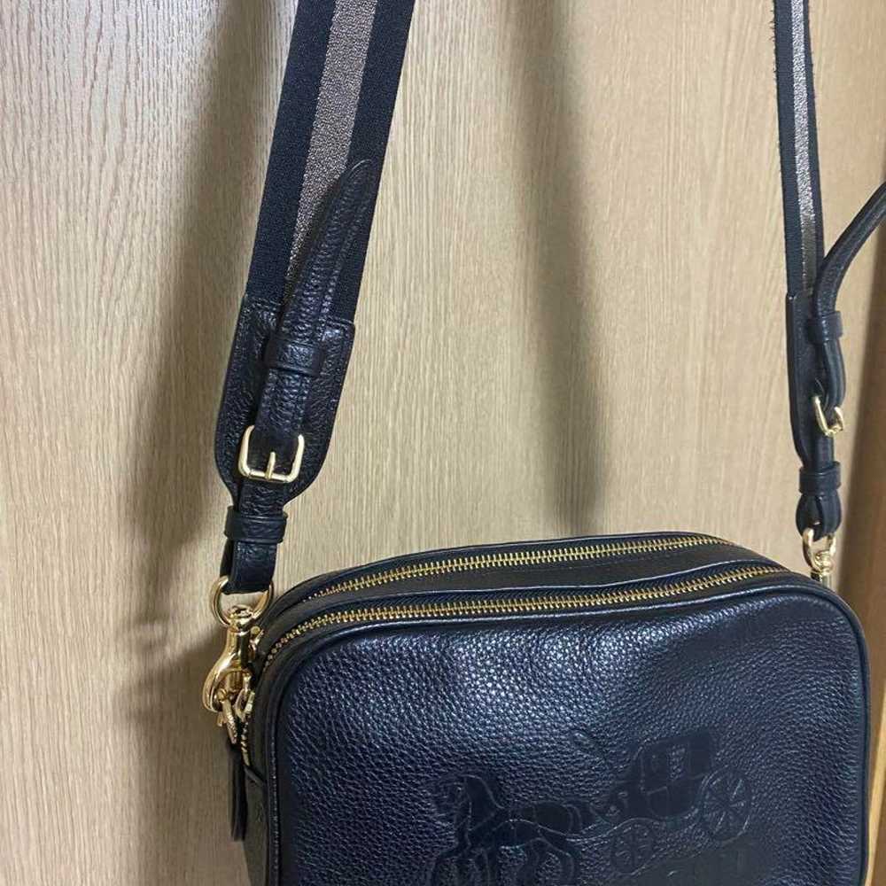 COACH Shoulder Bag Black Leather - image 3