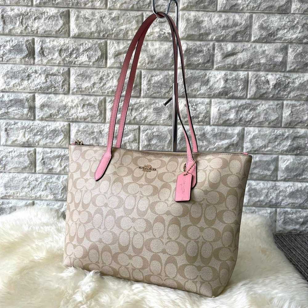 COACH 4455 Signature Pink Tote Bag - image 1