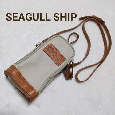 Seagull Ship Leather Canvas Shoulder Bag Genuine … - image 1