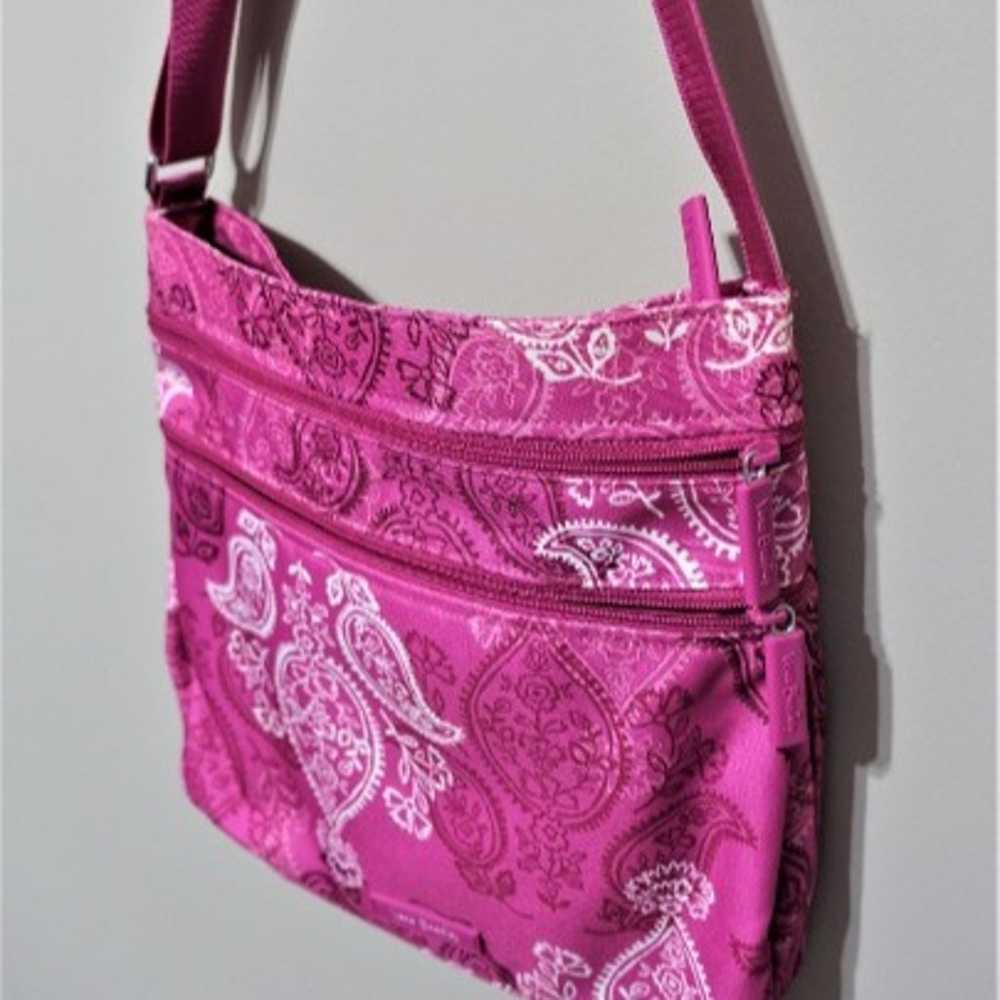 Vera Bradley 3 Zipper hipster pink paisley should… - image 10