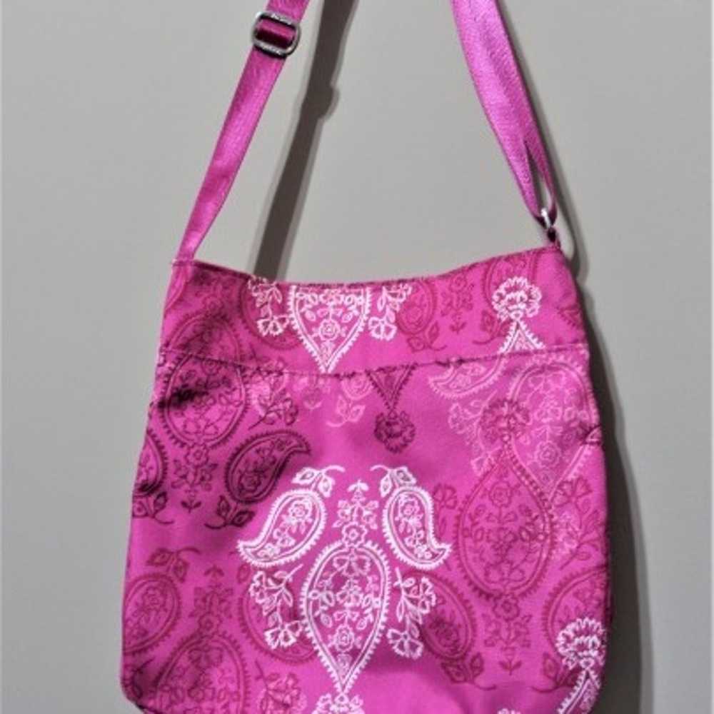 Vera Bradley 3 Zipper hipster pink paisley should… - image 11