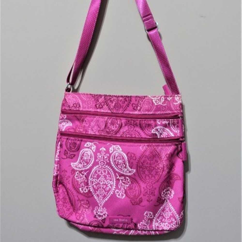 Vera Bradley 3 Zipper hipster pink paisley should… - image 4