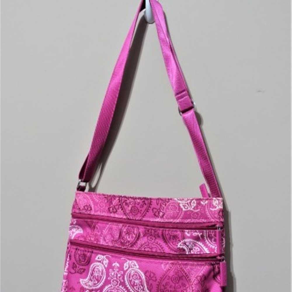 Vera Bradley 3 Zipper hipster pink paisley should… - image 6