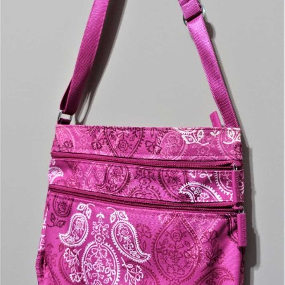 Vera Bradley 3 Zipper hipster pink paisley should… - image 8