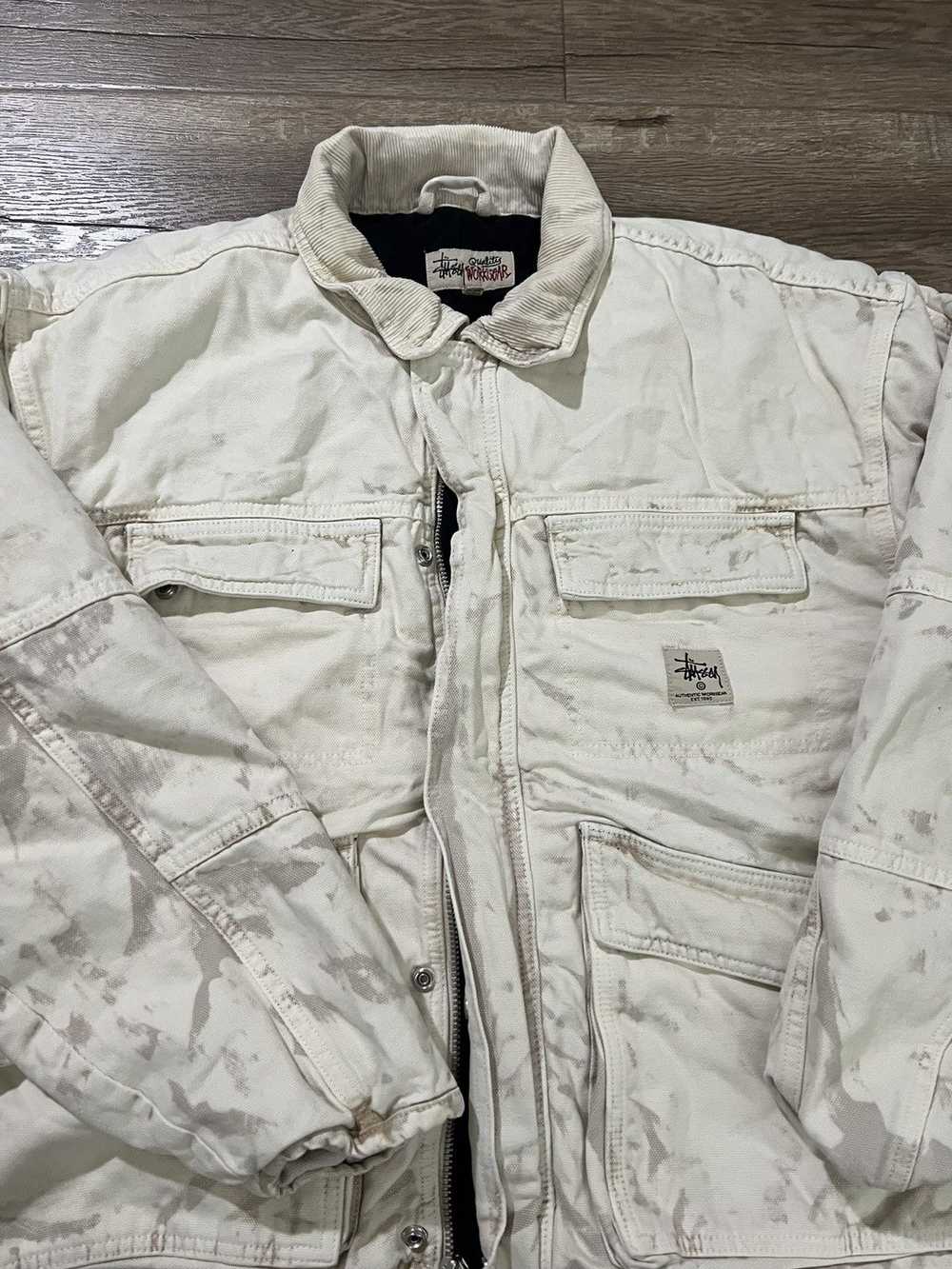 Stussy Stussy Washed White Canvas Shop Jacket - image 4