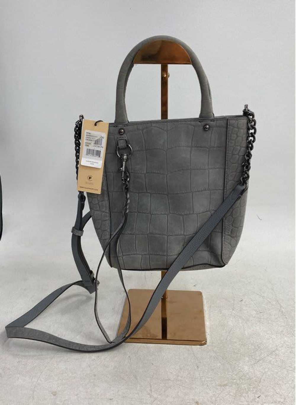 Rebecca Minkoff Grey Leather Crossbody Tote Bag N… - image 2