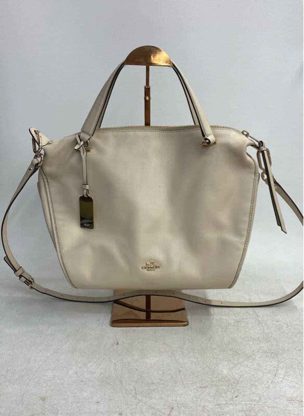 Coach Beige Leather Handbag with Adjustable Strap… - image 1