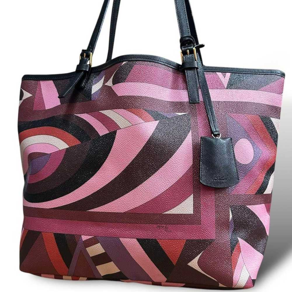 Emilio Pucci Tote Bag, Leather, PVC, Pink, Logo, … - image 2