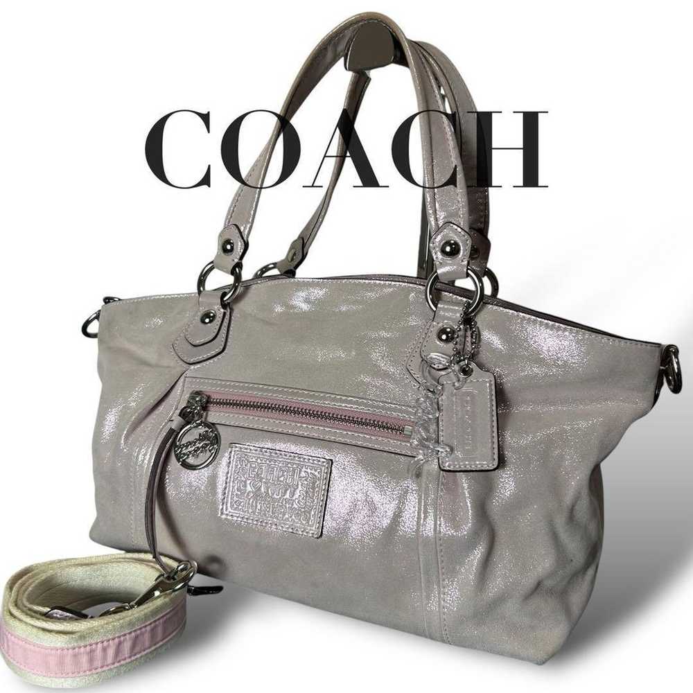 COACH 019 POPPY Shoulder Bag Handbag 2-way Pink - image 1