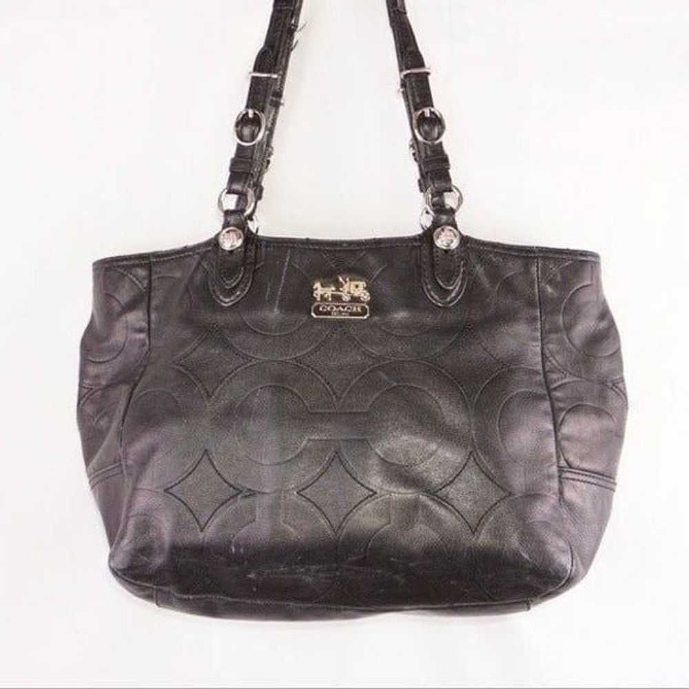 COACH Black Mia Embossed Leather Bag - image 1