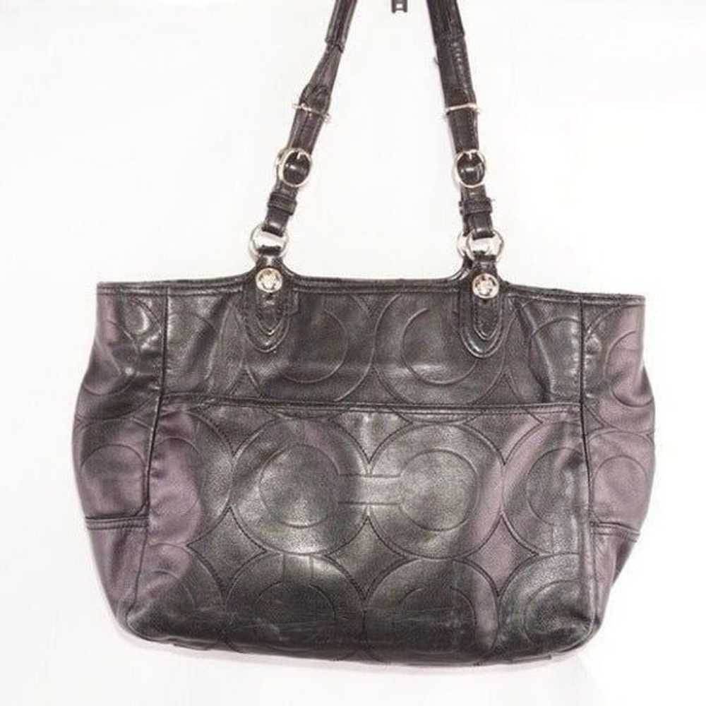 COACH Black Mia Embossed Leather Bag - image 8